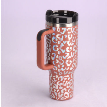 Perfect for Travel & Gifts! vibrant colors tumbler with handle stainless steel mug