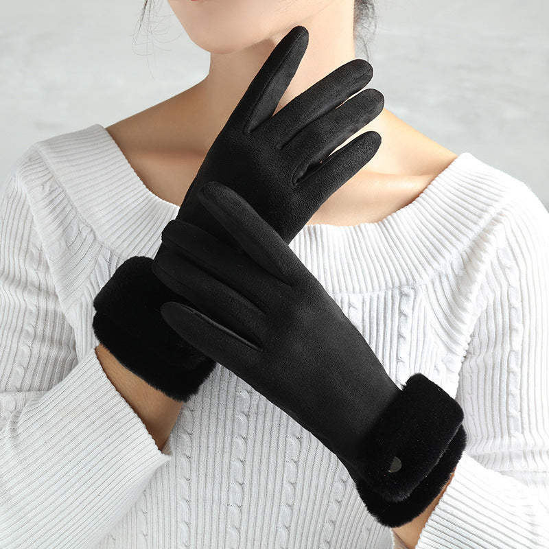 Luxurious Suede Finger Gloves – Warmth and Style for Cold Days!