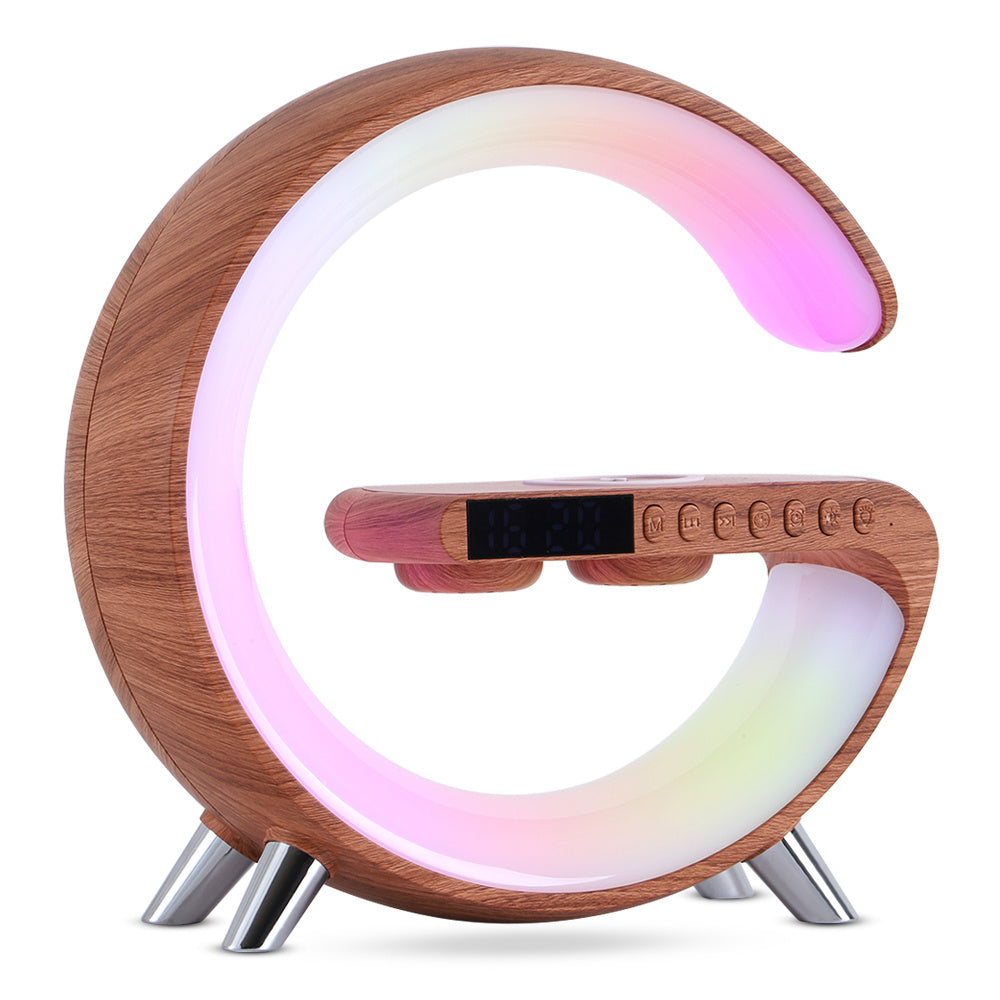 Smart G-Shaped LED Lamp – Bluetooth Speaker & Wireless Charger in One!