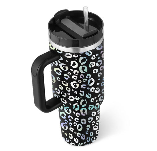 Perfect for Travel & Gifts! vibrant colors tumbler with handle stainless steel mug