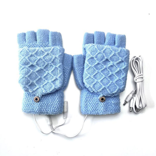 Cozy Knitted Warmth for Winter Outdoors! Breathable USB Heated Gloves