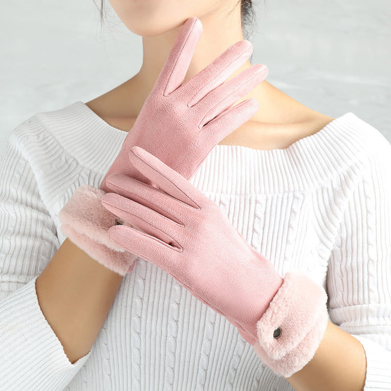 Luxurious Suede Finger Gloves – Warmth and Style for Cold Days!