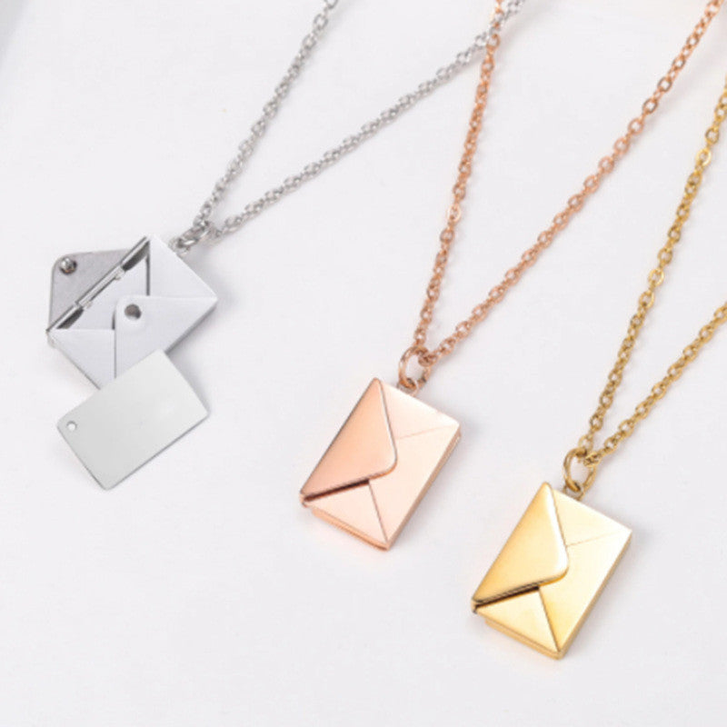 Charming Envelope Necklace – The Perfect Lover’s Letter Pendant for Your Girlfriend